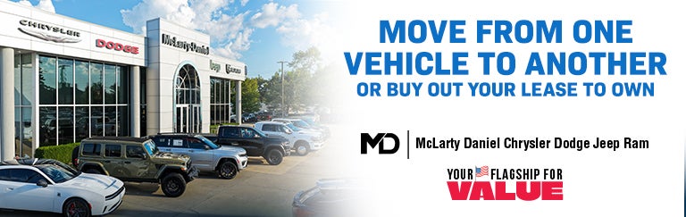Move from one vehicle to another or buy out lease to own