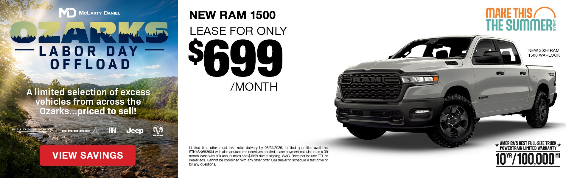  LEASE a new RAM 1500 for only $699/mo!