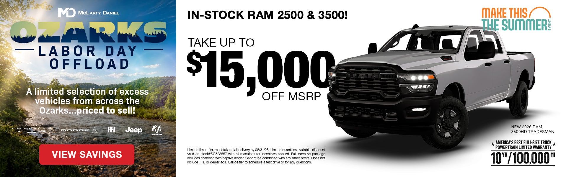 Take up to $15,000 off MSRP on new in-stock RAM 2500 & 35