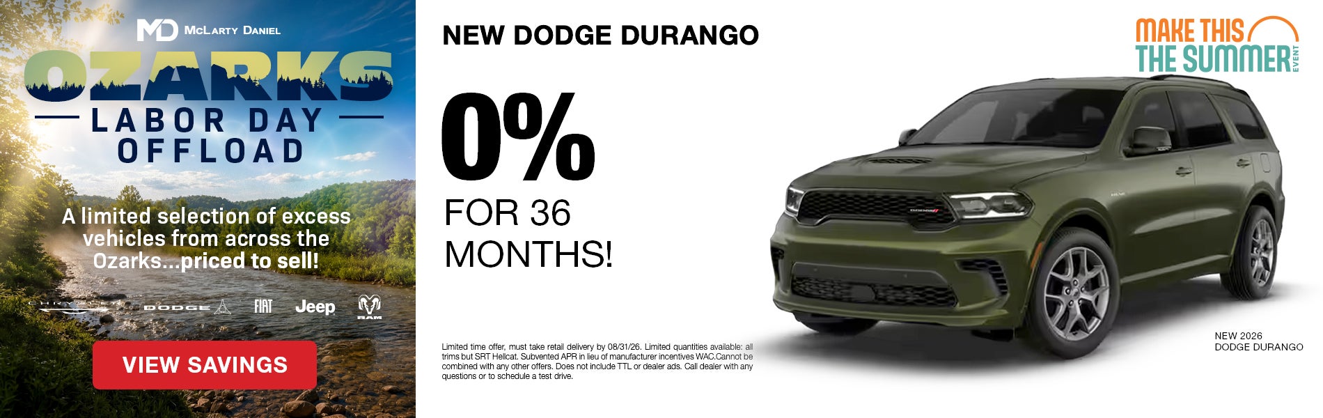Get 0% for 36 months on New Dodge Durango!