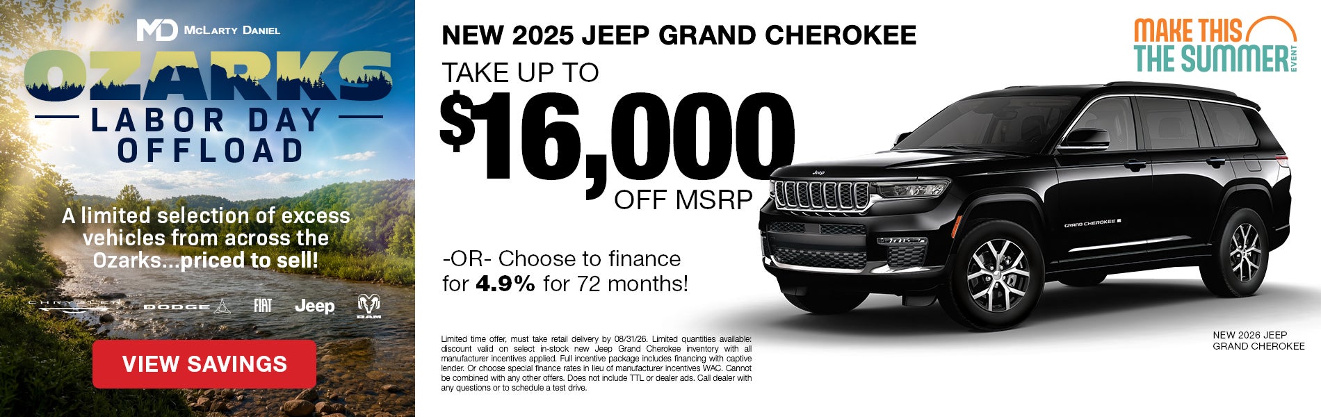Get up to $16,000 off new 2025 Jeep Grand Cherokee! -OR- fin