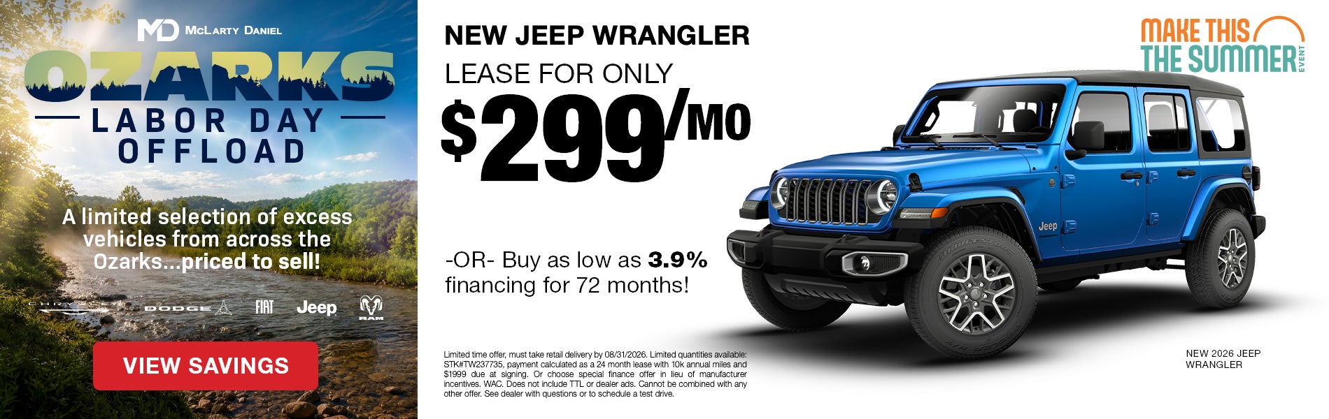Lease a new Jeep Wrangler for only $299/mo! OR BUY as low as