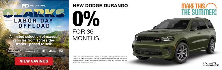 Get 0% for 36 months on New Dodge Durango!