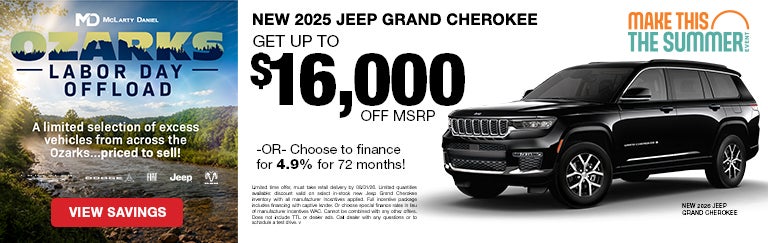Get up to $16,000 off new 2025 Jeep Grand Cherokee! -OR- fin