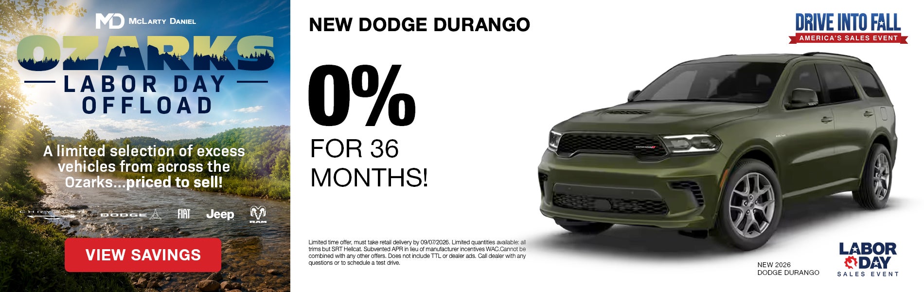 Get 0% for 36 months on New Dodge Durango!