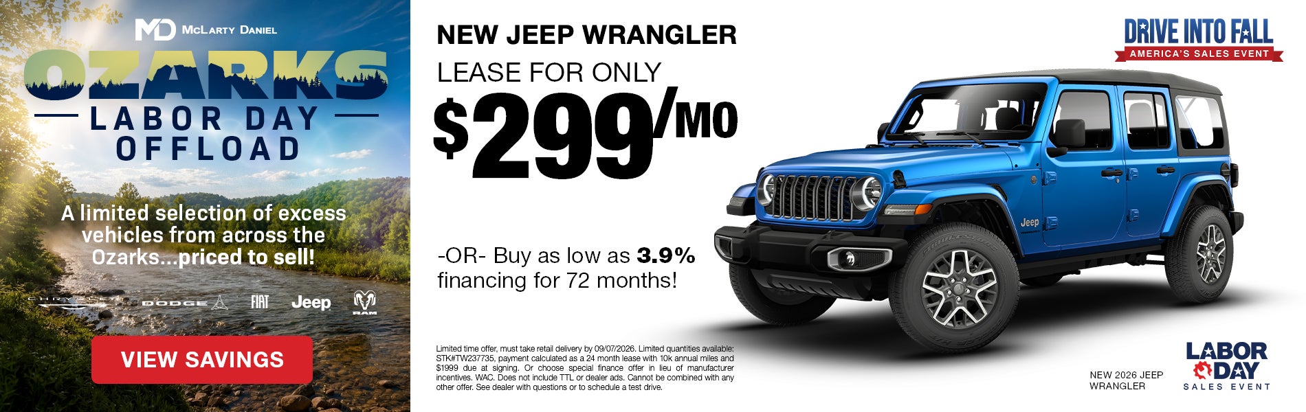  Lease a new Jeep Wrangler for only $299/mo! OR BUY as low a