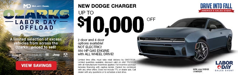 Up to $10,000 off new Dodge Charger: 2 door and 4 door optio