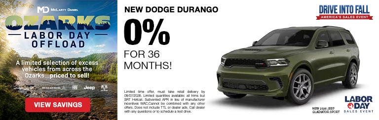 Get 0% for 36 months on New Dodge Durango!